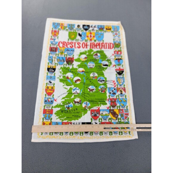 Crests of Ireland Souvenir Tea Towel Map Irish Kitchen Dish Cloth Wall Decor - Picture 2 of 11